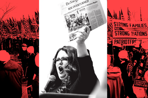 a collage of anti-abortion protestors