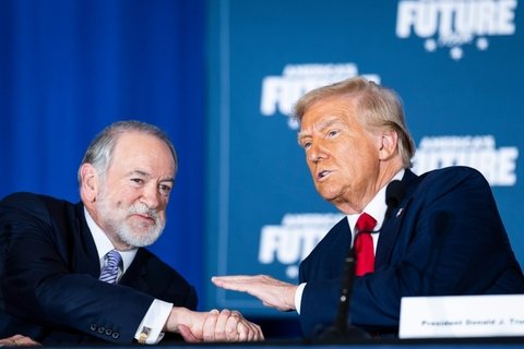 Donald Trump and Mike Huckabee