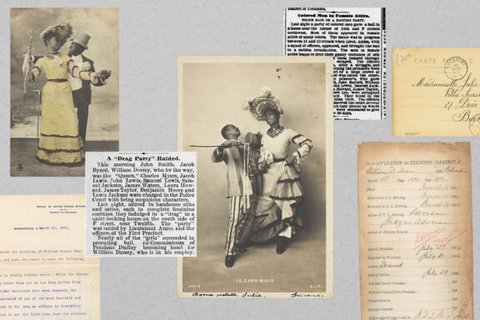 a collage of letters and photos