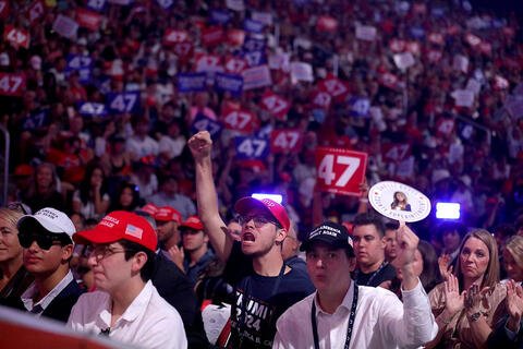 supporters at a Trump rally