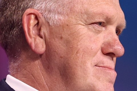 Close-up of Tom Homan's face