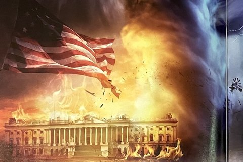 The White House burns during the War of 1812