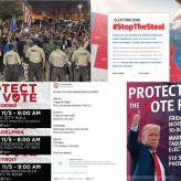 A compilation of calls to action circulating within far-right communities online - mobilizing paramilitary and pro-Trump groups for organized action in key states.