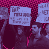 Collage of protestors against racism