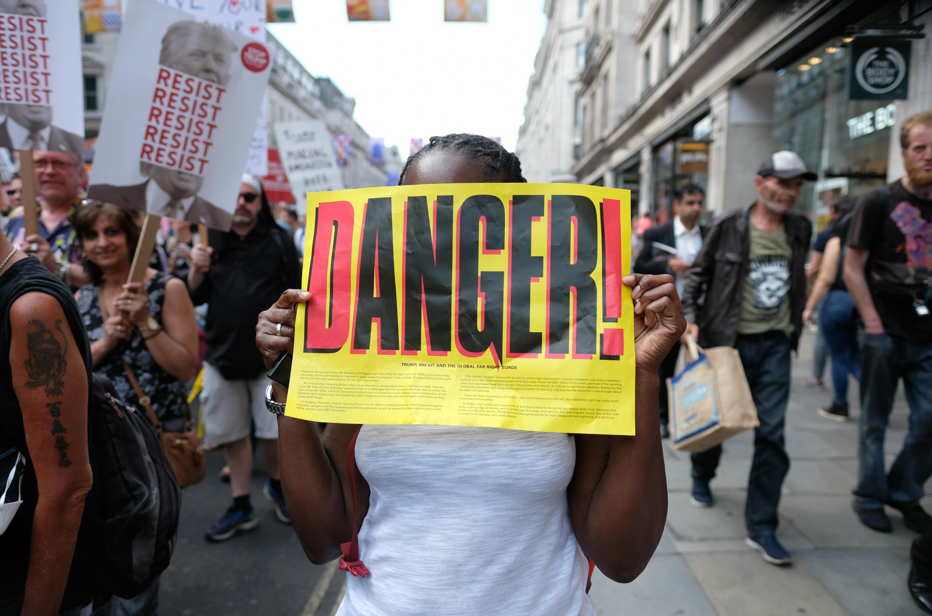 London protest in respond to President Trump’s visit, July 2018