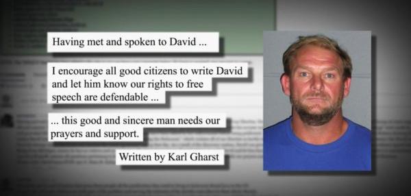 Excepts from the letter written by former Aryan Nations leader Karl Gharst calling for support for David Lenio