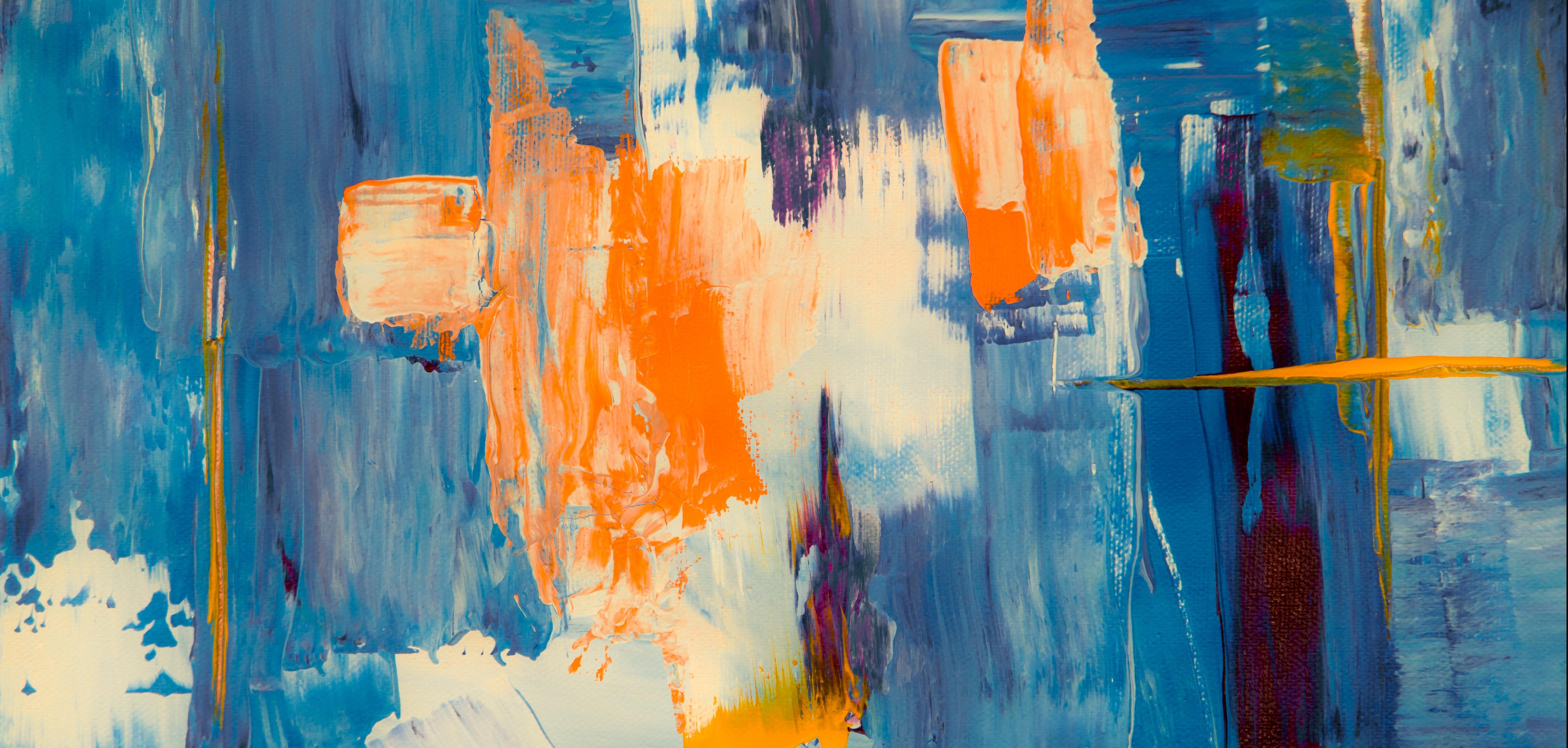 Abstract painting - blue and orange