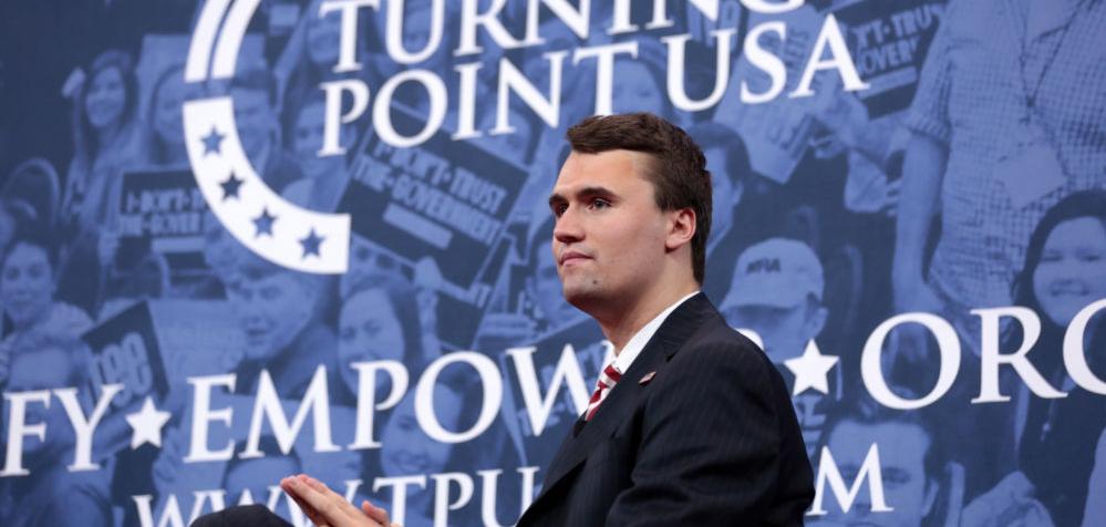 Charlie Kirk (founder of TPUSA) speaking at the 2018 Conservative Political Action Conference (CPAC) in National Harbor, Maryland.