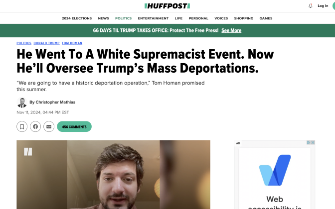 screenshot of HuffPost